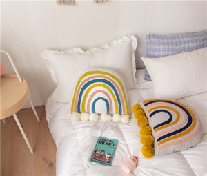 Open image in slideshow, Rainbow Tufted Pillow
